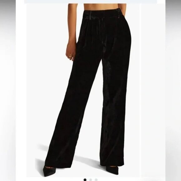 Favorite Daughter the Velvet Favorite Pants Trousers Black Size 8 Wide Leg - Picture 4 of 13